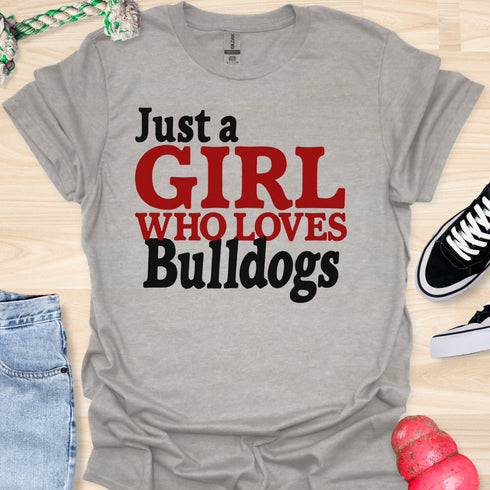 Just a girl who loves bulldogs - V9 - Blocky T-Shirt